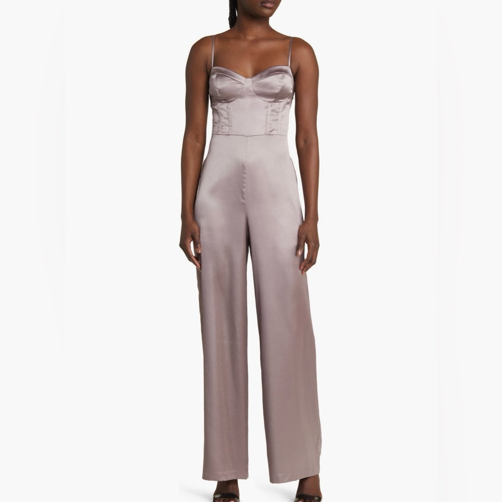 Astr Satin Bustier Jumpsuit